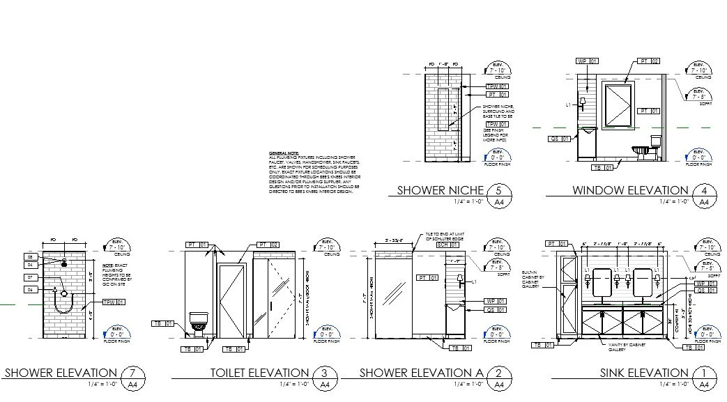 Bathroom Walls Interior Revit Elevations